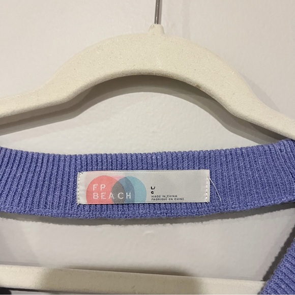 Free People Beach Purple Tie Back Sweater - Picture 4 of 6